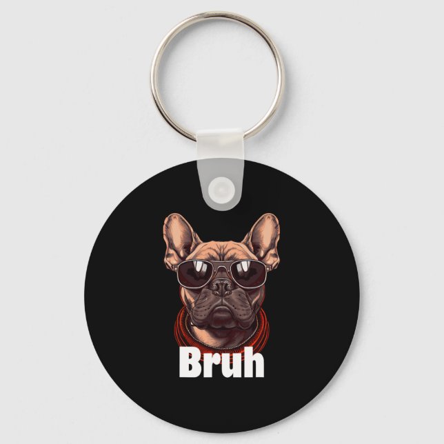 French Bulldog Fun Frenchie Dog Lover  Key Ring (Front)