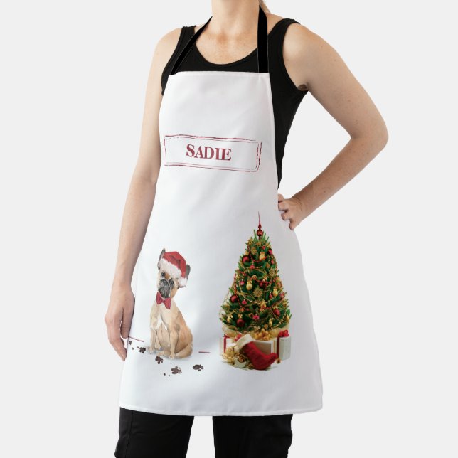 French Bulldog Funny Christmas Dog with Tree Apron (Insitu)