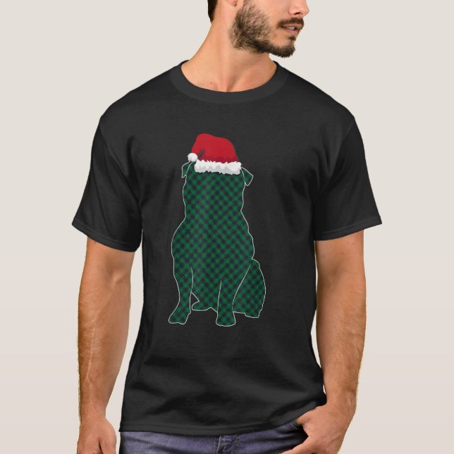 French Bulldog Funny Christmas Pajama Santa Hat Gr T-Shirt (Front)
