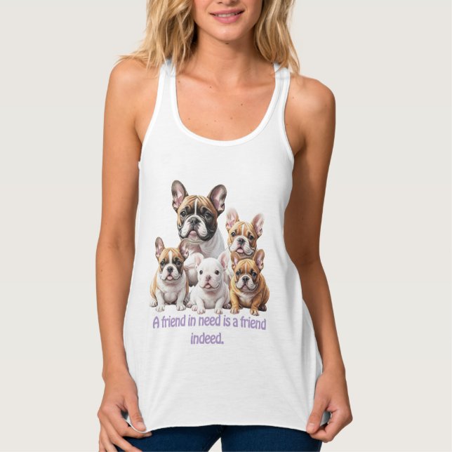 French Bulldog funny friends Bulldogs Singlet (Front)