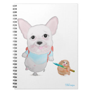 French bulldog & funny Hamster Notebook