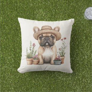 French Bulldog Gardening Flower Pots Cushion