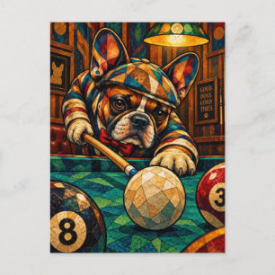 French Bulldog, Geometric Mosaic Postcard
