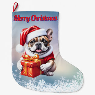 French Bulldog Geschenk mit Schleife Christmas Large Christmas Stocking