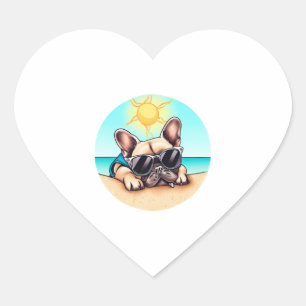 French Bulldog Gifts Heart Sticker