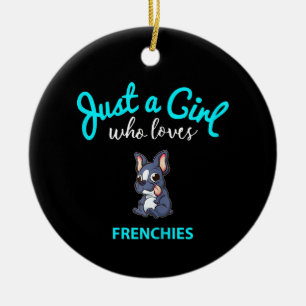 French Bulldog Girls Kids French Bulldog Gift Ceramic Tree Decoration
