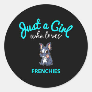 French Bulldog Girls Kids French Bulldog Gift Classic Round Sticker