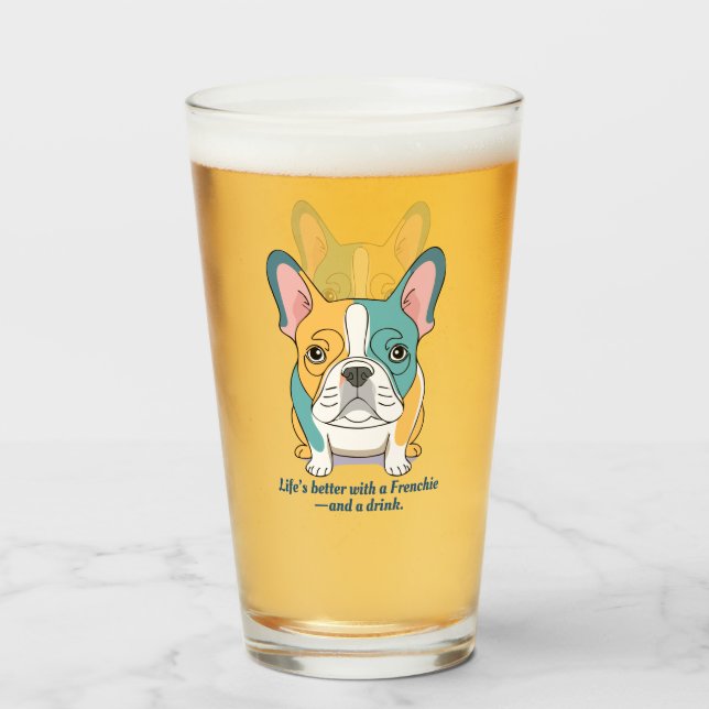 French Bulldog  Glass (Front Filled)