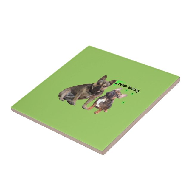 French Bulldog Good Friends French Bulldog Tile (Side)