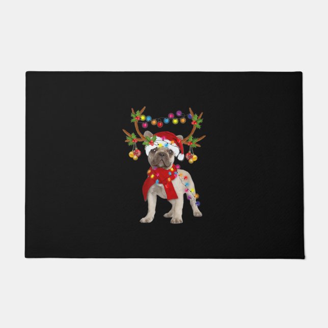 French Bulldog Gorgeous Reindeer Christmas Tree Doormat (Front)