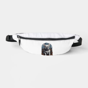French Bulldog Gothic Floral   Bum Bags