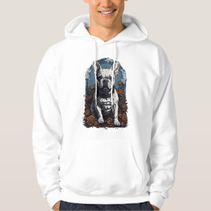 French Bulldog Gothic Floral Hoodie