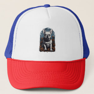 French Bulldog Gothic Floral Trucker Hat