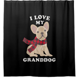 french bulldog grandma xmas gift shower curtain