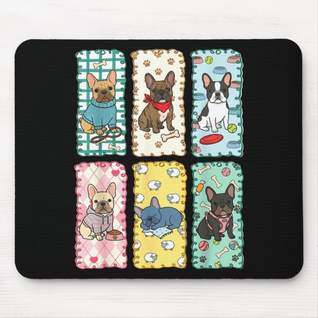 French Bulldog Graphic Art Mouse Pad (Front)