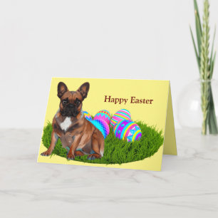 French Bulldog Greeting Card Easter