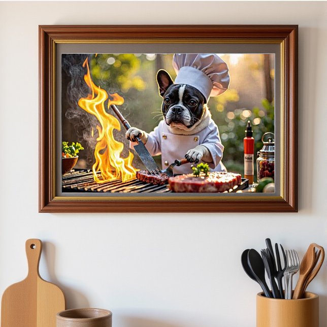 French Bulldog Grill Chef Fiery Poster (Creator Uploaded)