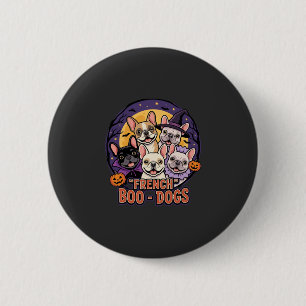 French Bulldog Halloween Boo Dogs Vector 6 Cm Round Badge