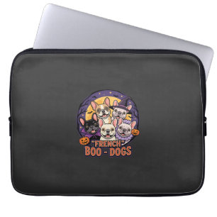 French Bulldog Halloween Boo Dogs Vector Laptop Sleeve