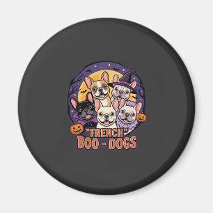 French Bulldog Halloween Boo Dogs Vector Magnet