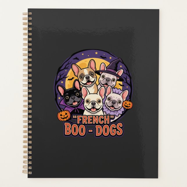 French Bulldog Halloween Boo Dogs Vector Planner (Front)