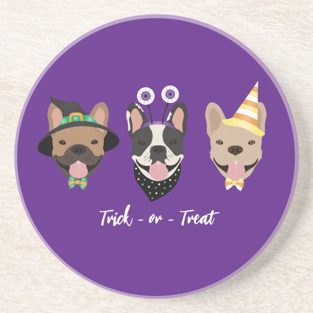 French Bulldog Halloween Costumes Coaster (Front)