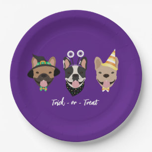 French Bulldog Halloween Costumes Paper Plate