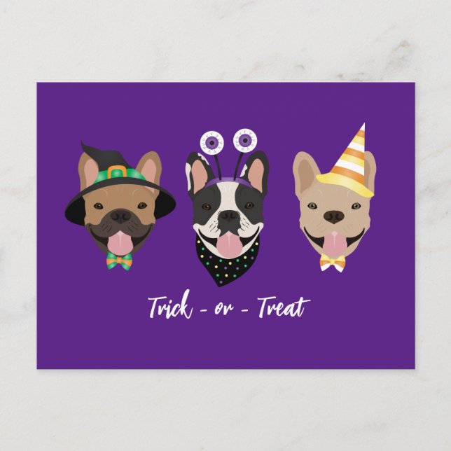 French Bulldog Halloween Costumes Postcard (Front)