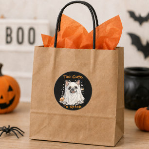 French Bulldog Halloween Cute Ghost Classic Round Sticker