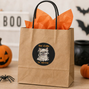 French Bulldog Halloween Cute Mummy Classic Round Sticker