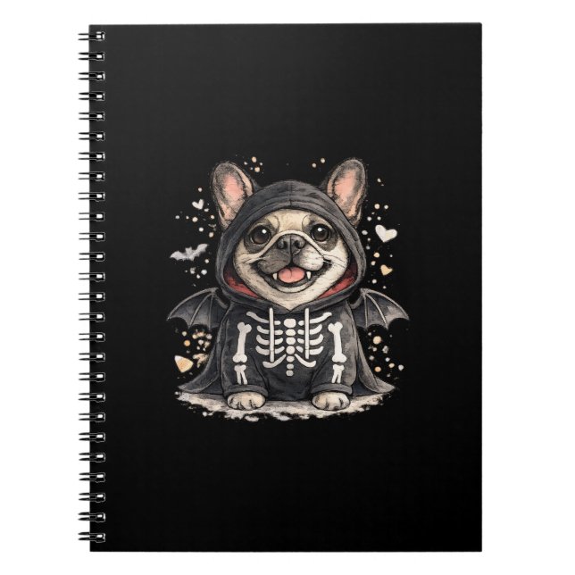 French Bulldog Halloween  Cute Skeleton Notebook (Front)