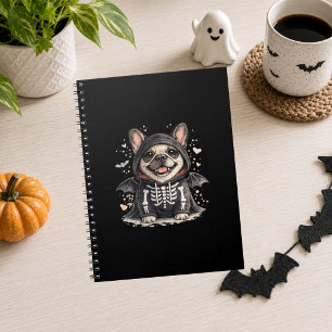 French Bulldog Halloween Cute Skeleton Notebook