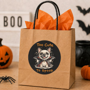 French Bulldog Halloween Cute Vampire Bat Classic Round Sticker