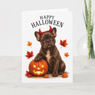 French Bulldog Halloween Devil Dog Card