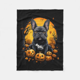 French Bulldog Halloween Fleece Blanket