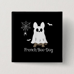 French Bulldog Halloween French Boo-Dog Dog Gift 15 Cm Square Badge