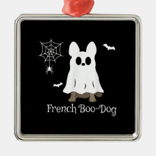 French Bulldog Halloween French Boo-Dog Dog Gift Metal Tree Decoration
