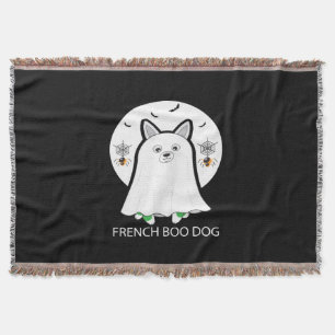French Bulldog Halloween French Boo Dog Gift Throw Blanket