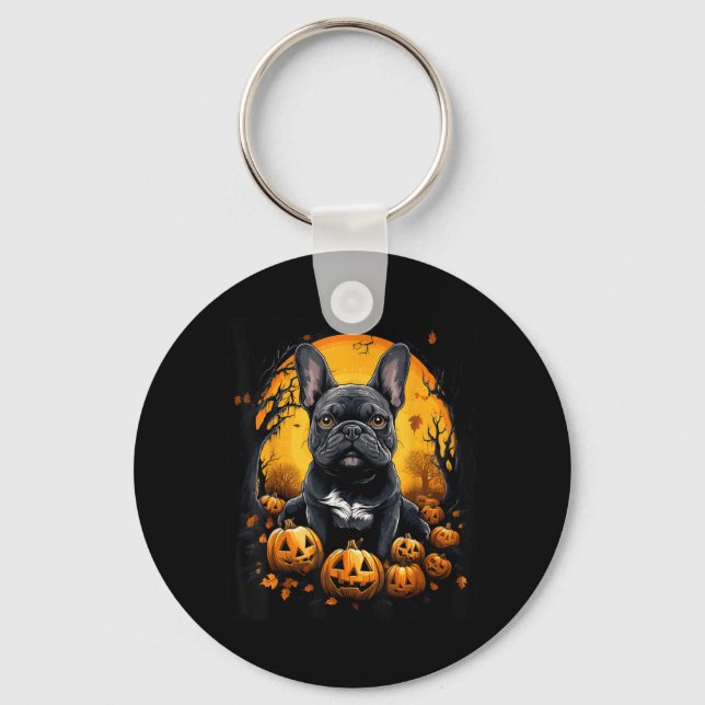 French Bulldog Halloween Key Ring (Front)