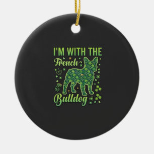 French Bulldog Halloween Macaron Eiffel Tower_1 Ceramic Tree Decoration