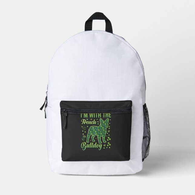 French Bulldog Halloween Macaron Eiffel Tower_1 Printed Backpack (Front)