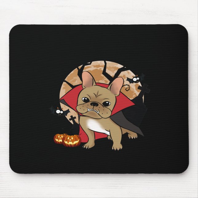 French Bulldog | Halloween Pumpkin Frenchie Witch Mouse Pad (Front)