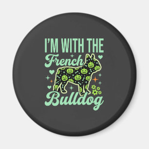 French Bulldog Halloween Pumpkin Pattern Design Magnet