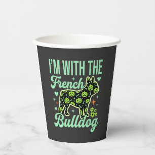 French Bulldog Halloween Pumpkin Pattern Design Paper Cups