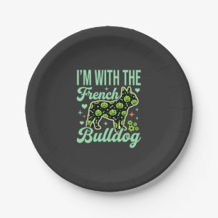 French Bulldog Halloween Pumpkin Pattern Design Paper Plate