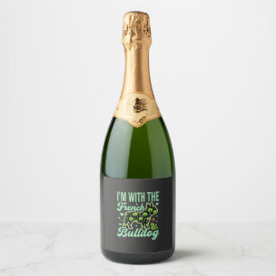 French Bulldog Halloween Pumpkin Pattern Design Sparkling Wine Label