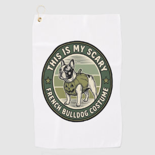 French Bulldog Halloween Scary Costume Golf Towel
