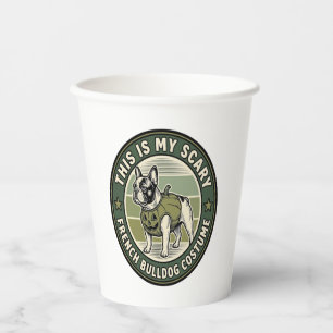 French Bulldog Halloween Scary Costume Paper Cups
