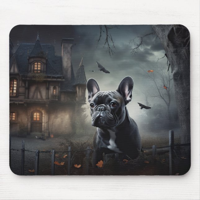 French Bulldog Halloween Scary Mouse Pad (Front)