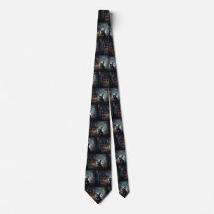 French Bulldog Halloween Scary Tie